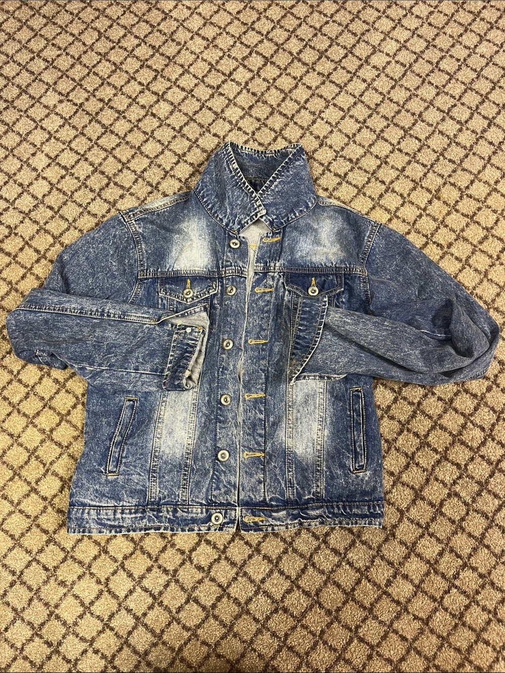Women's Vintage Wash Blue Denim Jacket - Jean Jacket - Fly Eagles Fly